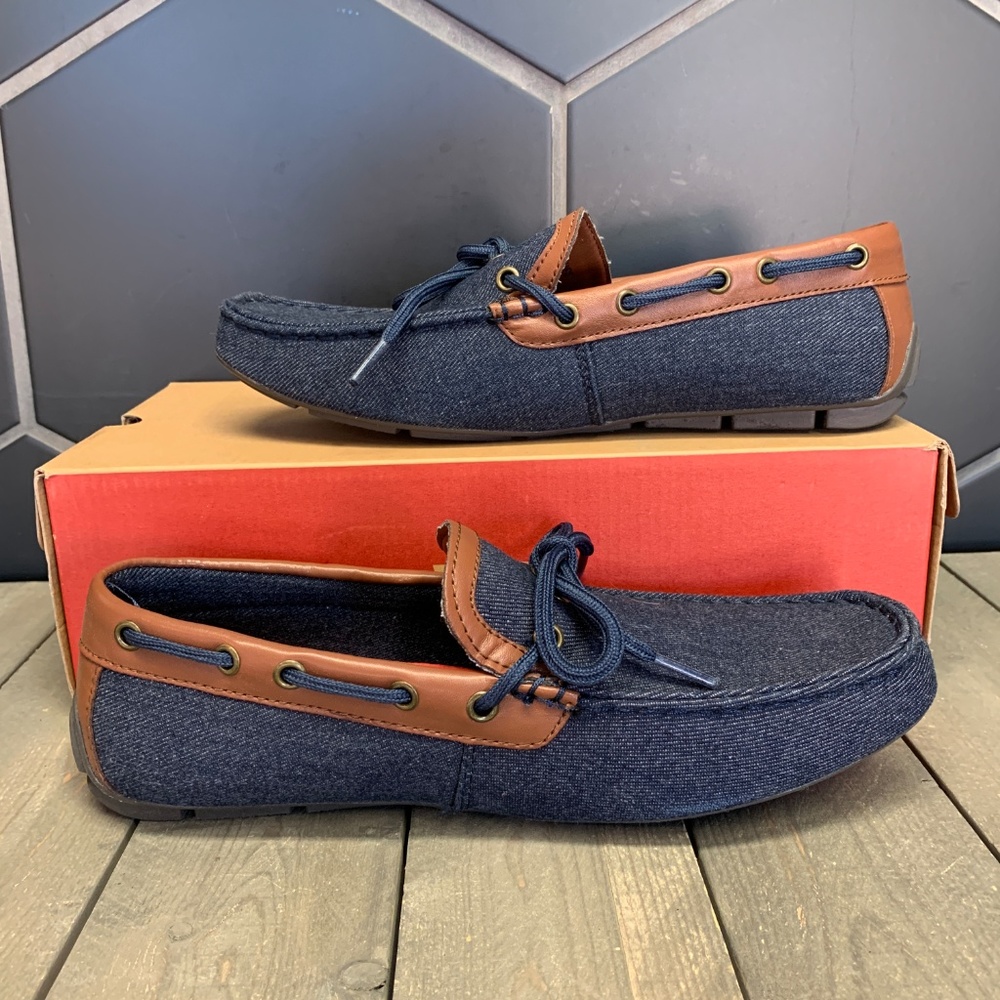 *New W/ Damaged Box Levis Benson Blue Denim II Flat Loafers Moccasin Size 9.5&10 - Picture 2 of 5